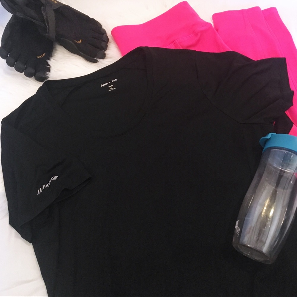 Sport Tek dri-wicking tee with reflective detail